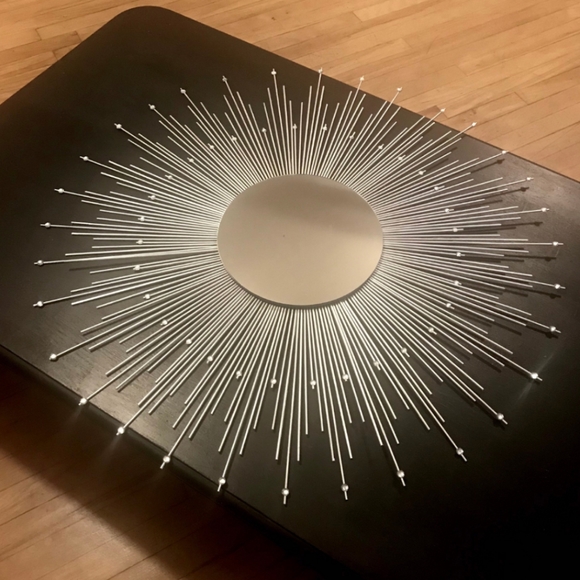 Large 35" Silver Sunburst Mirror with Gems Decorative Wall Mirror - Picture 4 of 10